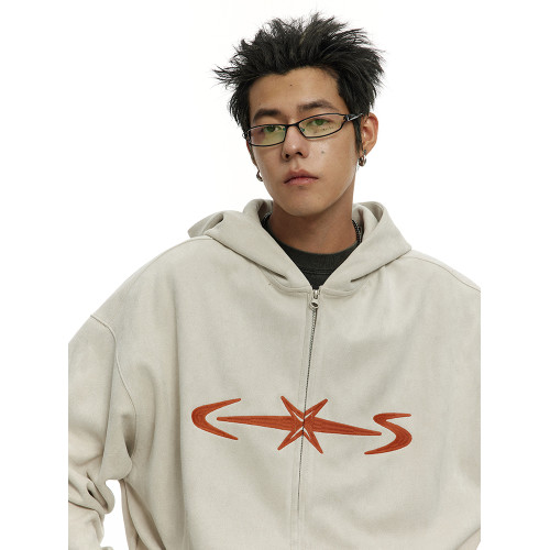 CoosRetro美式350g重磅仿麂皮寬松連帽衛衣春秋休閒寬松開衫外套 CoosRetro美式350g重磅仿麂皮寬松連帽衛衣春秋休閒寬松開衫外套