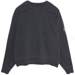 LIFE CAV EMPT C.E 日系超火水洗深灰色圓領CE長袖套頭秋冬衛衣男