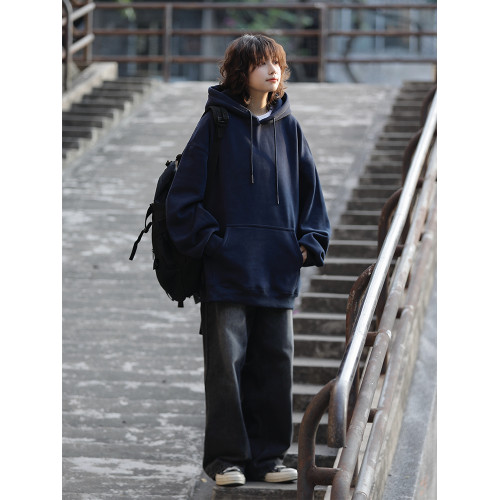 阿於呆春秋460g重磅純色連帽簡約衛衣男寬松休閒情侶內搭外套女潮 阿於呆春秋460g重磅純色連帽簡約衛衣男寬松休閒情侶內搭外套女潮