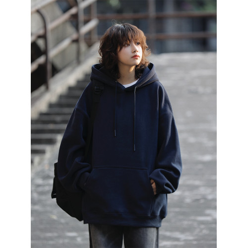 阿於呆春秋460g重磅純色連帽簡約衛衣男寬松休閒情侶內搭外套女潮 阿於呆春秋460g重磅純色連帽簡約衛衣男寬松休閒情侶內搭外套女潮