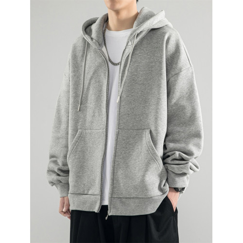 開衫衛衣男秋冬裝美式潮牌夾克連帽上衣港風寬松重磅100%純棉外套 開衫衛衣男秋冬裝美式潮牌夾克連帽上衣港風寬松重磅100%純棉外套