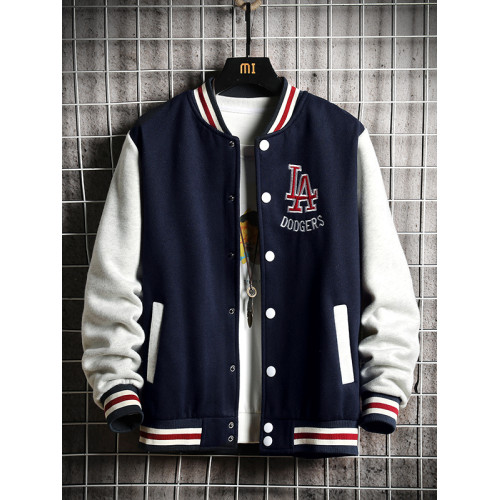 香港秋冬刺綉外套男休閒寬鬆大碼衛衣情侶2022加絨加厚女棒球服潮