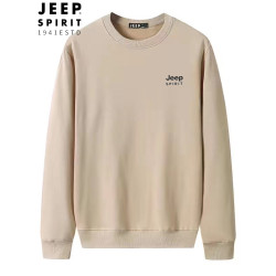 JEEPSPIRIT吉普衛衣男春秋新款圓領長袖寬松套頭打底休閒寬松上衣
