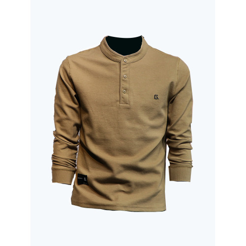 歐洲站秋冬新款帥氣衛衣男潮休閒簡約純色刺綉潮男亨利領長袖T恤 歐洲站秋冬新款帥氣衛衣男潮休閒簡約純色刺綉潮男亨利領長袖T恤