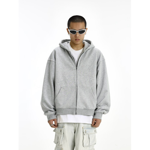 春秋cleanfit灰色連帽衛衣男女美式復古休閒boxy短款寬松外套帽衫 春秋cleanfit灰色連帽衛衣男女美式復古休閒boxy短款寬松外套帽衫
