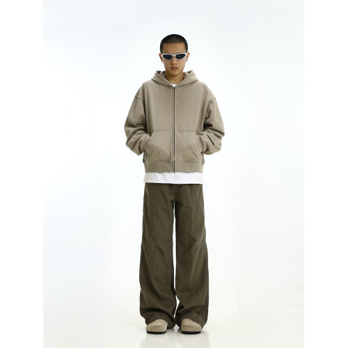 春秋cleanfit灰色連帽衛衣男女美式復古休閒boxy短款寬松外套帽衫 春秋cleanfit灰色連帽衛衣男女美式復古休閒boxy短款寬松外套帽衫