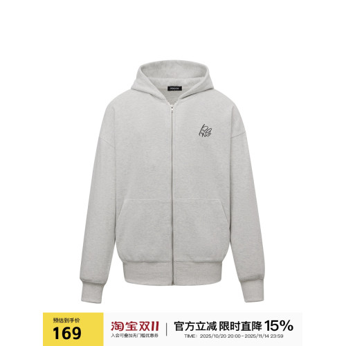 Passway Studio秋新款慵懶開衫連帽衛衣外套男女休閒復古潮牌上衣 Passway Studio秋新款慵懶開衫連帽衛衣外套男女休閒復古潮牌上衣