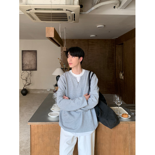 ONELYC1NS 假兩件純色長袖衛衣男早秋寬松百搭潮流情侶上衣套頭 ONELYC1NS 假兩件純色長袖衛衣男早秋寬松百搭潮流情侶上衣套頭