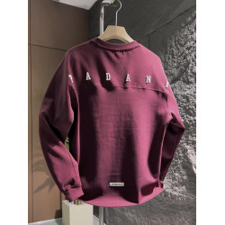 秋冬新款字母拼接休閒圓領衛衣男潮牌高級寬松情侶長袖T恤打底衫