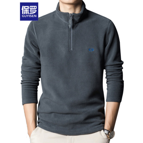 保羅戶外防寒羊羔絨抓絨衣男雙面搖粒絨秋冬加絨保暖衛衣打底衫男