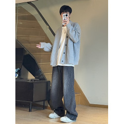 開衫外套男春秋寬松長袖衛衣美式潮牌百搭帥氣情侶裝穿搭慵懶外衣