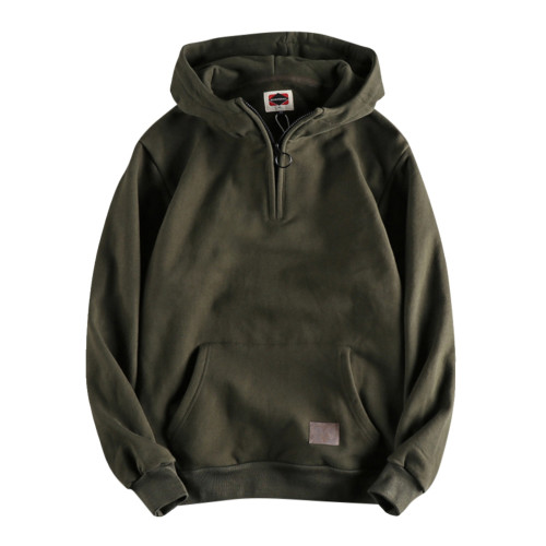 美式復古半開領連帽男士衛衣春秋季做舊潮流加絨加厚青年上衣外套 美式復古半開領連帽男士衛衣春秋季做舊潮流加絨加厚青年上衣外套