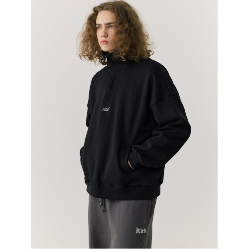 KITH 半拉鍊美式衛衣男女加絨秋冬款立領夾克套頭重磅情侶裝外套