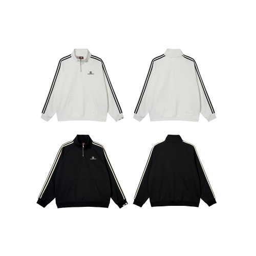 ROUTE66/66號公路秋冬美式復古運動立領情侶款半拉鍊衛衣翻領上衣 ROUTE66/66號公路秋冬美式復古運動立領情侶款半拉鍊衛衣翻領上衣