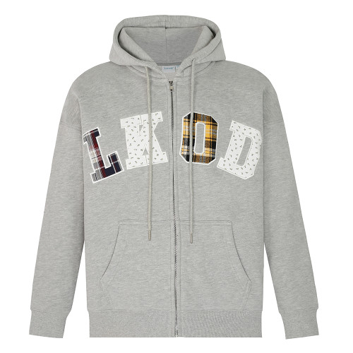 LKSTORE LKOD2024秋季新款潮牌格子碎花貼布外套男女同款帽衫長袖 LKSTORE LKOD2024秋季新款潮牌格子碎花貼布外套男女同款帽衫長袖