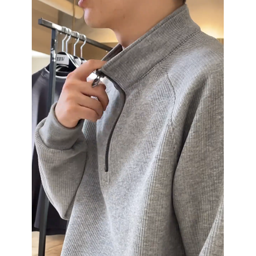 秋冬新款加絨肌理立領衛衣男半拉鍊簡約純色百搭寬松長袖休閒上衣 秋冬新款加絨肌理立領衛衣男半拉鍊簡約純色百搭寬松長袖休閒上衣