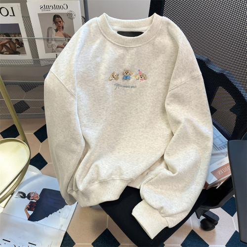 vintage小衆狗狗刺綉無帽衛衣男女秋季寬松復古獨特別致可愛上衣 vintage小衆狗狗刺綉無帽衛衣男女秋季寬松復古獨特別致可愛上衣