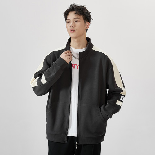 2025新款拉鍊開衫衛衣男寬松大碼加肥加大潮牌胖子春秋季運動外套