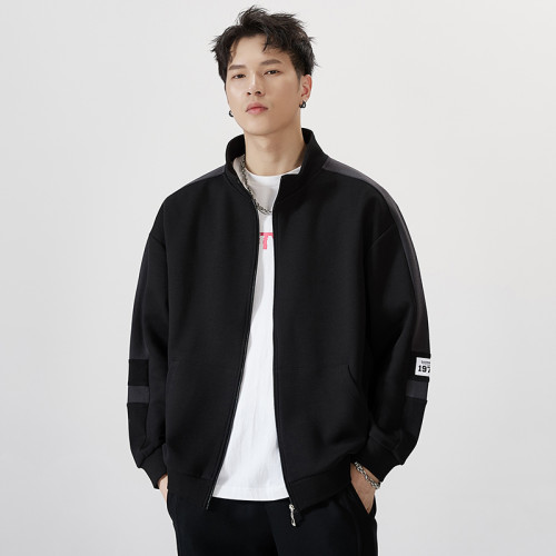 2025新款拉鍊開衫衛衣男寬松大碼加肥加大潮牌胖子春秋季運動外套