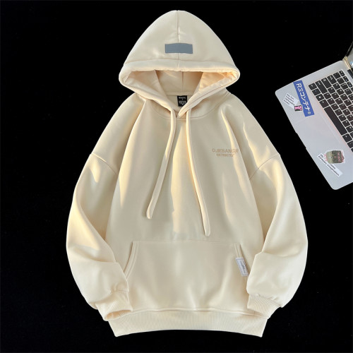 重磅連帽純色衛衣男女同款2025新款冬季加絨加厚潮牌帽衫保暖上衣 重磅連帽純色衛衣男女同款2025新款冬季加絨加厚潮牌帽衫保暖上衣