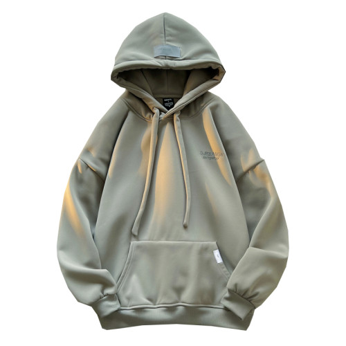 重磅連帽純色衛衣男女同款2025新款冬季加絨加厚潮牌帽衫保暖上衣 重磅連帽純色衛衣男女同款2025新款冬季加絨加厚潮牌帽衫保暖上衣