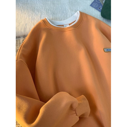 港風圓領衛衣男女春秋薄款顯白情侶上衣假兩件oversize長袖T恤衫 港風圓領衛衣男女春秋薄款顯白情侶上衣假兩件oversize長袖T恤衫