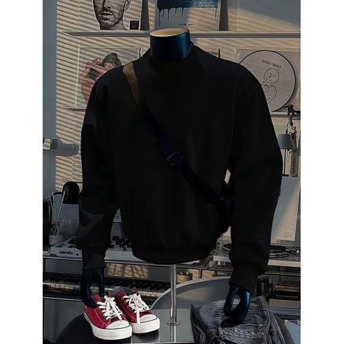 美式重磅小領口衛衣男款無帽秋冬加絨加厚cleanfit內搭長袖打底衫 美式重磅小領口衛衣男款無帽秋冬加絨加厚cleanfit內搭長袖打底衫