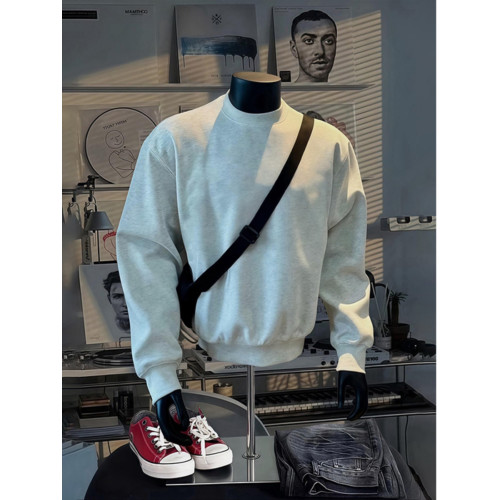 美式重磅小領口衛衣男款無帽秋冬加絨加厚cleanfit內搭長袖打底衫 美式重磅小領口衛衣男款無帽秋冬加絨加厚cleanfit內搭長袖打底衫