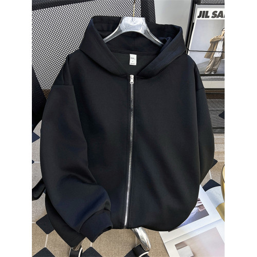 灰色雙拉鍊開衫衛衣男士春秋季高級感cleanfit外套重磅潮牌連帽衫 灰色雙拉鍊開衫衛衣男士春秋季高級感cleanfit外套重磅潮牌連帽衫