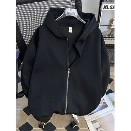 灰色雙拉鍊開衫衛衣男士春秋季高級感cleanfit外套重磅潮牌連帽衫 灰色雙拉鍊開衫衛衣男士春秋季高級感cleanfit外套重磅潮牌連帽衫