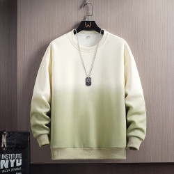 漸變色重磅衛衣男生春秋款圓領長袖t恤青少年休閒寬松秋衣打底衫