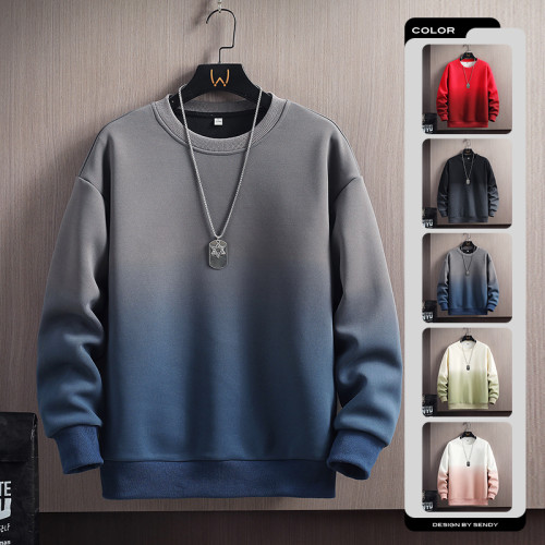 漸變色重磅衛衣男生春秋款圓領長袖t恤青少年休閒寬松秋衣打底衫 漸變色重磅衛衣男生春秋款圓領長袖t恤青少年休閒寬松秋衣打底衫