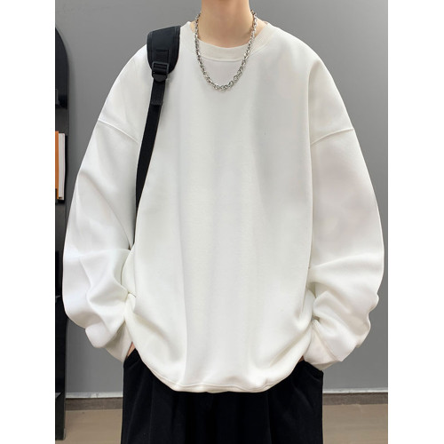 純色圓領衛衣男士春秋款2025新款重磅潮牌美式青少年寬松外套潮牌 純色圓領衛衣男士春秋款2025新款重磅潮牌美式青少年寬松外套潮牌