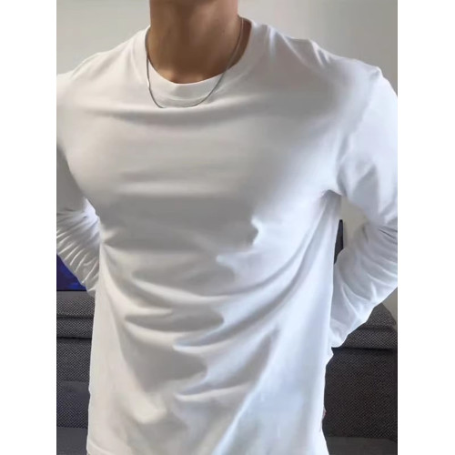 純棉小領口白色打底衫男款秋冬重磅內搭長袖t恤正肩美式圓領衛衣 純棉小領口白色打底衫男款秋冬重磅內搭長袖t恤正肩美式圓領衛衣