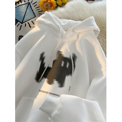 港風日系復古美式重磅潮流100%純棉連帽衛衣男士秋冬加絨寬鬆潮牌