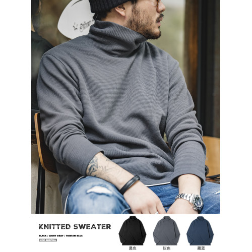 馬登工裝 美式休閒灰色衛衣華夫格高領保暖內搭長袖T恤打底衫男秋 馬登工裝 美式休閒灰色衛衣華夫格高領保暖內搭長袖T恤打底衫男秋