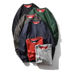 簡約潮流！320克重毛圈套頭純色衛衣男復古風情侶百搭圓領女上衣