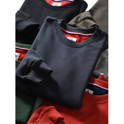 簡約潮流!320克重毛圈套頭純色衛衣男復古風情侶百搭圓領女上衣 簡約潮流!320克重毛圈套頭純色衛衣男復古風情侶百搭圓領女上衣