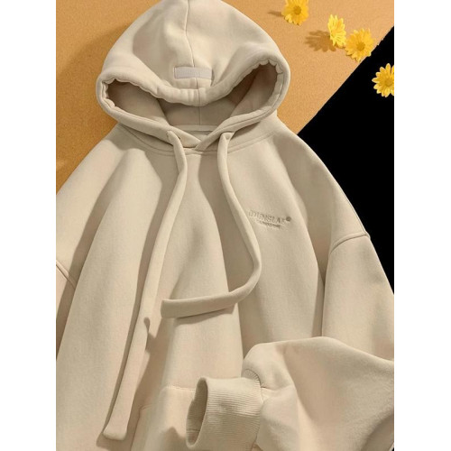 美式復古寬松慵懶風學生春秋款重磅連帽衛衣加絨加厚外套冬季上衣 美式復古寬松慵懶風學生春秋款重磅連帽衛衣加絨加厚外套冬季上衣