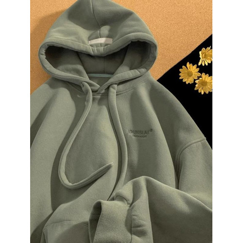 美式復古寬松慵懶風學生春秋款重磅連帽衛衣加絨加厚外套冬季上衣 美式復古寬松慵懶風學生春秋款重磅連帽衛衣加絨加厚外套冬季上衣