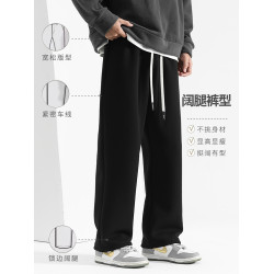 棉褲男款冬季加厚羊羔絨直筒衛褲男生褲子加絨運動褲寬松休閒長褲