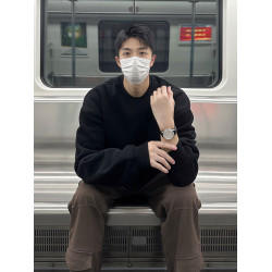 500g重磅黑色加絨衛衣男款秋冬季無帽套頭內搭打底衫美式ootd穿搭