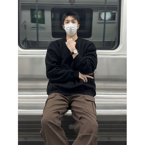 500g重磅黑色加絨衛衣男款秋冬季無帽套頭內搭打底衫美式ootd穿搭 500g重磅黑色加絨衛衣男款秋冬季無帽套頭內搭打底衫美式ootd穿搭