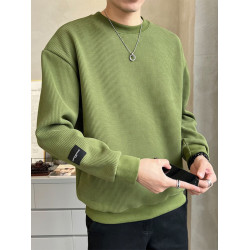 歐洲站重磅圓領衛衣男秋冬寬松2025春季新款潮牌百搭落肩加絨上衣