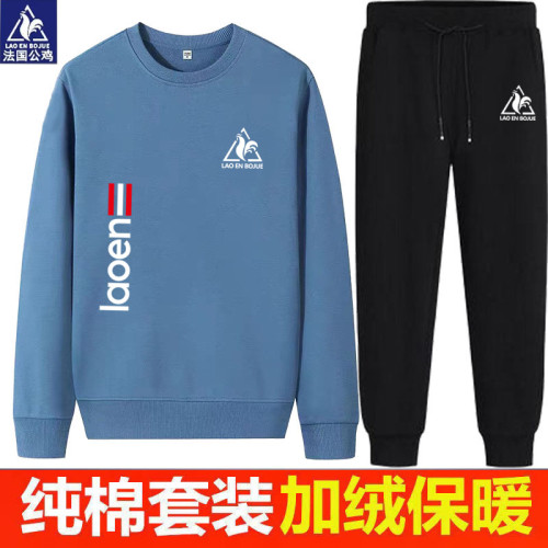 純棉運動衛衣套裝男潮流春秋款圓領衛衣寬松冬季加絨長褲子倆件套 純棉運動衛衣套裝男潮流春秋款圓領衛衣寬松冬季加絨長褲子倆件套