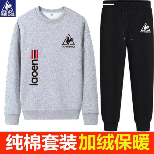 純棉運動衛衣套裝男潮流春秋款圓領衛衣寬松冬季加絨長褲子倆件套 純棉運動衛衣套裝男潮流春秋款圓領衛衣寬松冬季加絨長褲子倆件套