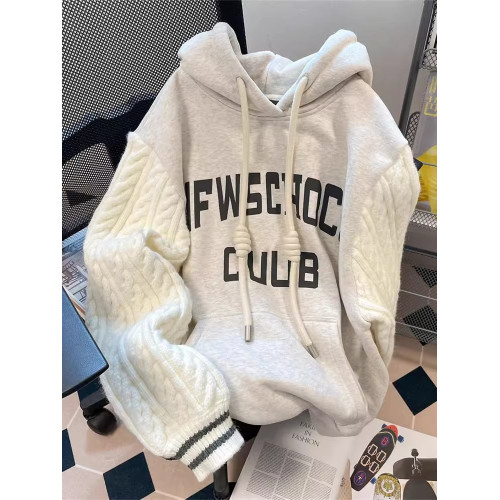 特大碼300斤針織拼接連帽衫衛衣男女裝冬季潮流寬松加絨加厚外套2 特大碼300斤針織拼接連帽衫衛衣男女裝冬季潮流寬松加絨加厚外套2