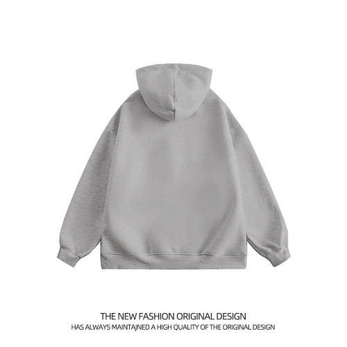 美式雙拉鍊重磅衛衣外套男春秋新款寬松休閒百搭高街拉鍊灰色開衫 美式雙拉鍊重磅衛衣外套男春秋新款寬松休閒百搭高街拉鍊灰色開衫