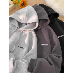 重磅美式100%純棉2024潮牌寬松秋冬季連帽衛衣男士百搭款加絨外套