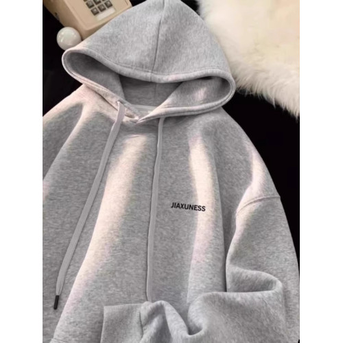 重磅美式100%純棉2024潮牌寬松秋冬季連帽衛衣男士百搭款加絨外套